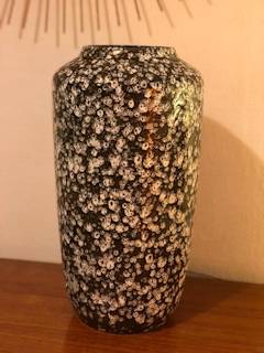 Grand vase en céramique émaillée, made in west Germany, dimensions : H 38cm, diamètre max 21cm.